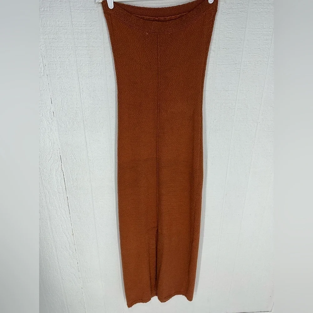 Free People Knit Maxi Dress in Cream and Brown